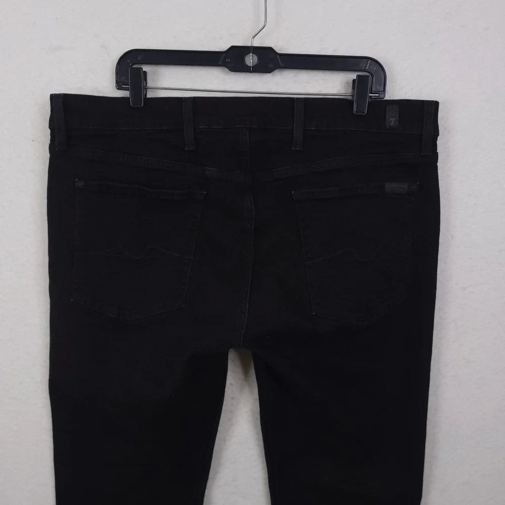 7 For All Mankind Paxtyn Jeans Mens 40x32 Black Skinny Fit Stretch Denim Pants